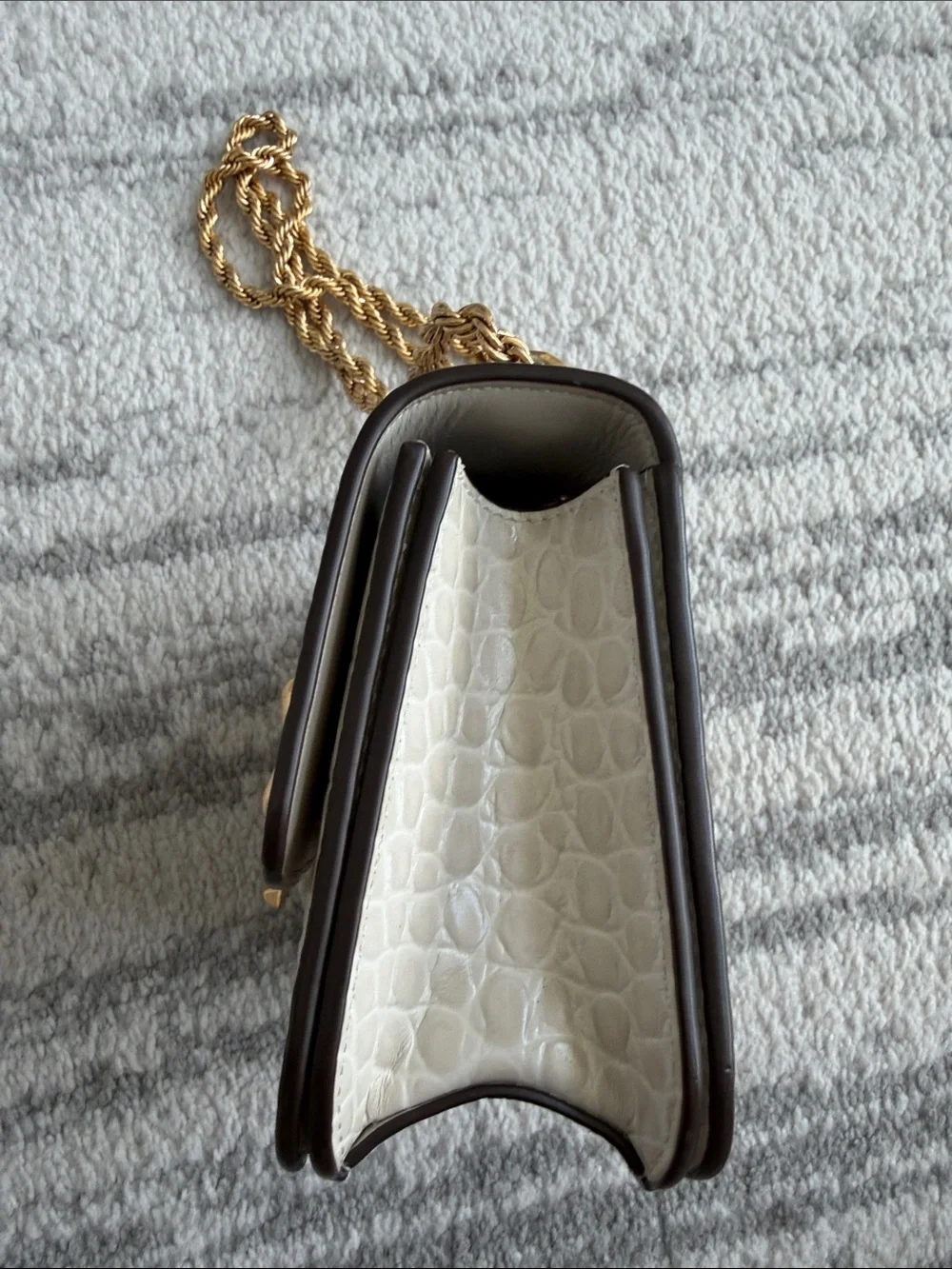 Tory Burch Croc Embossed Leather Eleanor Small Convertible Shoulder Bag